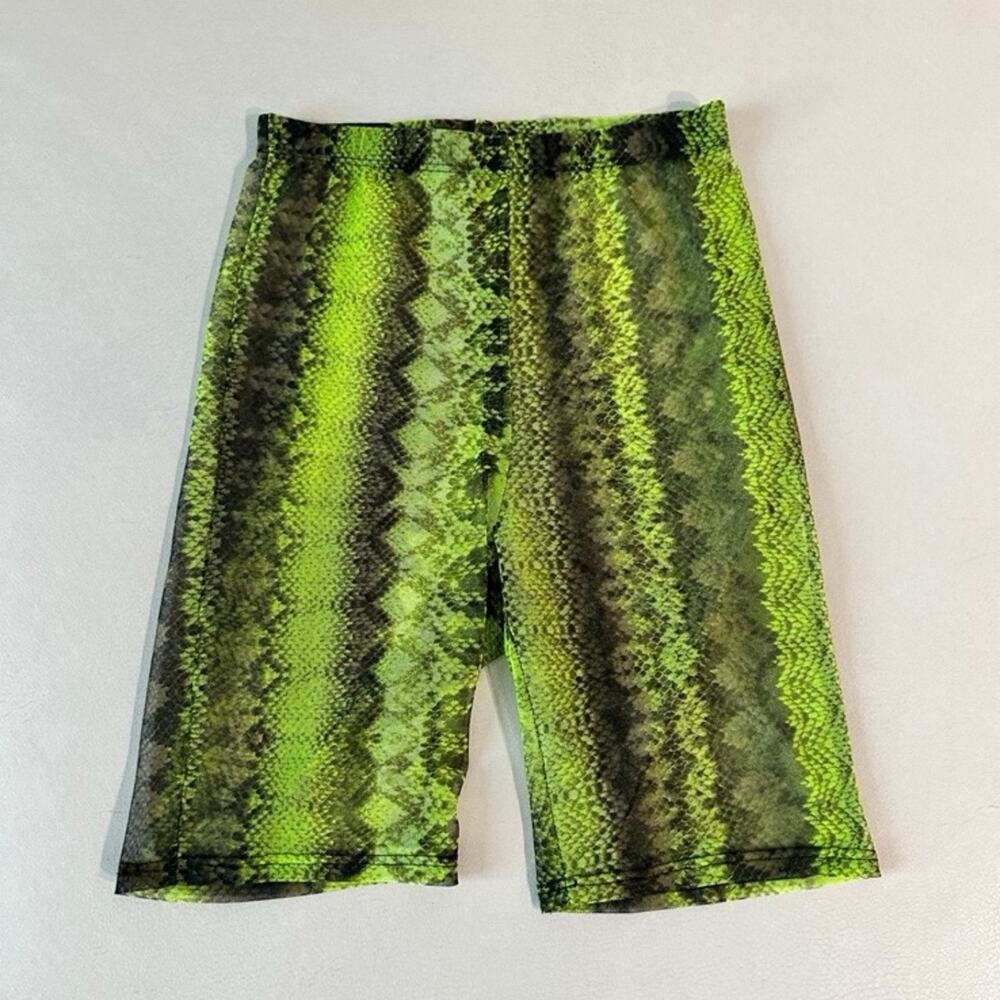 Fashion Nova Snakeskin Mesh Biker Shorts